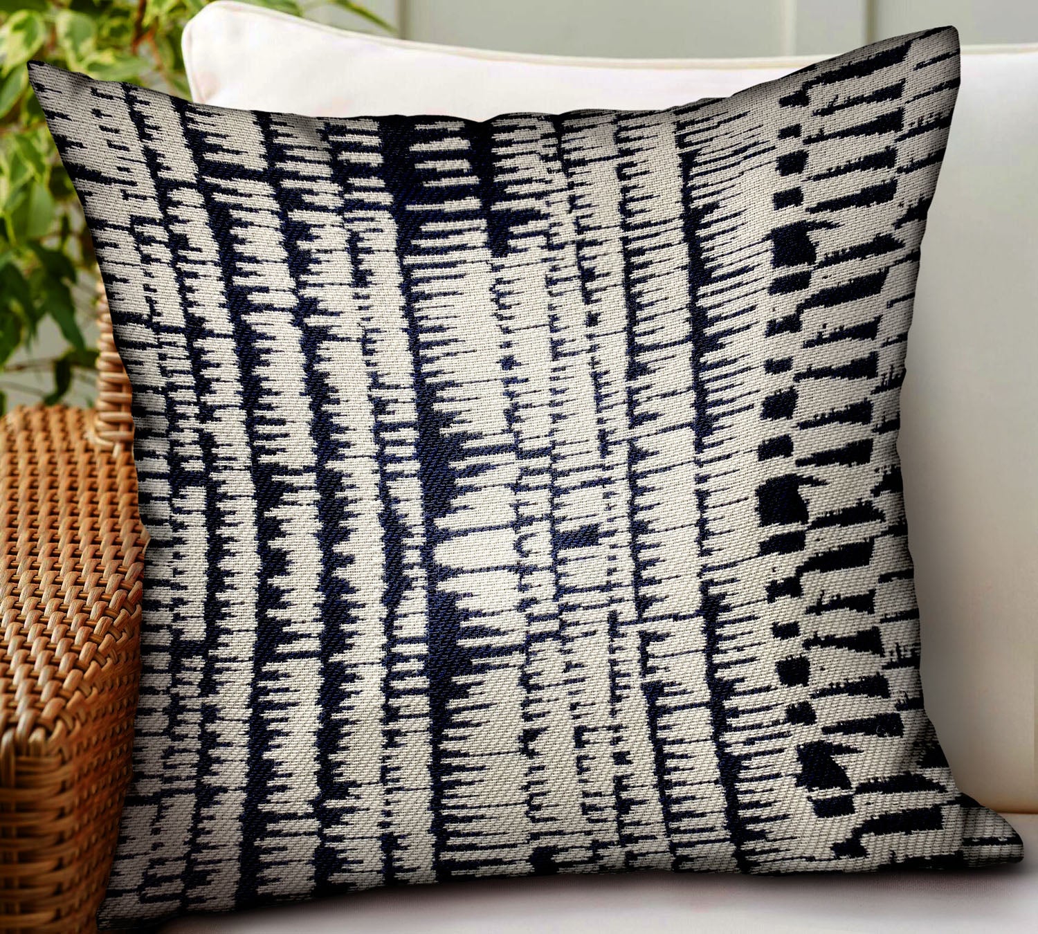 Radiant Beryl Blue Abstract Luxury Throw Pillow showcasing vibrant blue abstract design, perfect for indoor and outdoor use.