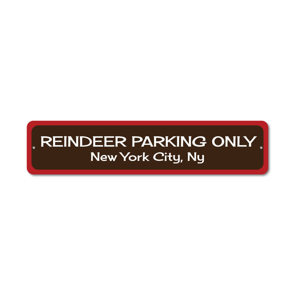 A festive Reindeer Sign made of high-quality aluminum, featuring a charming design perfect for Christmas decorations.