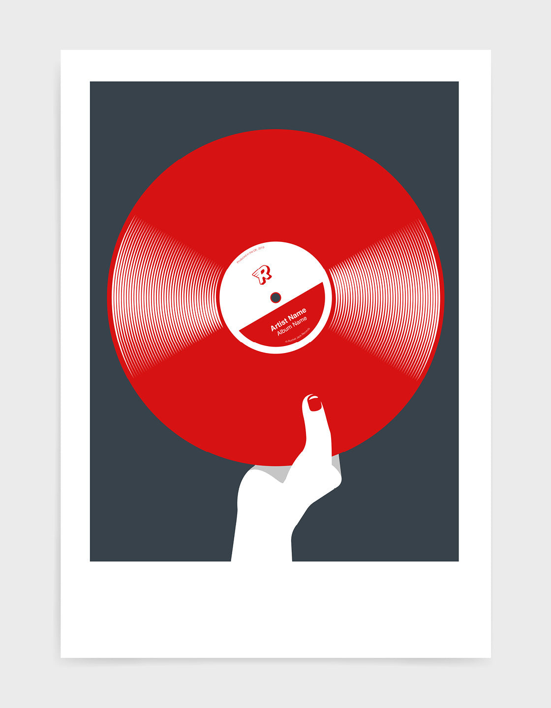 A vibrant retro colour vinyl record showcasing customisation options for music lovers.