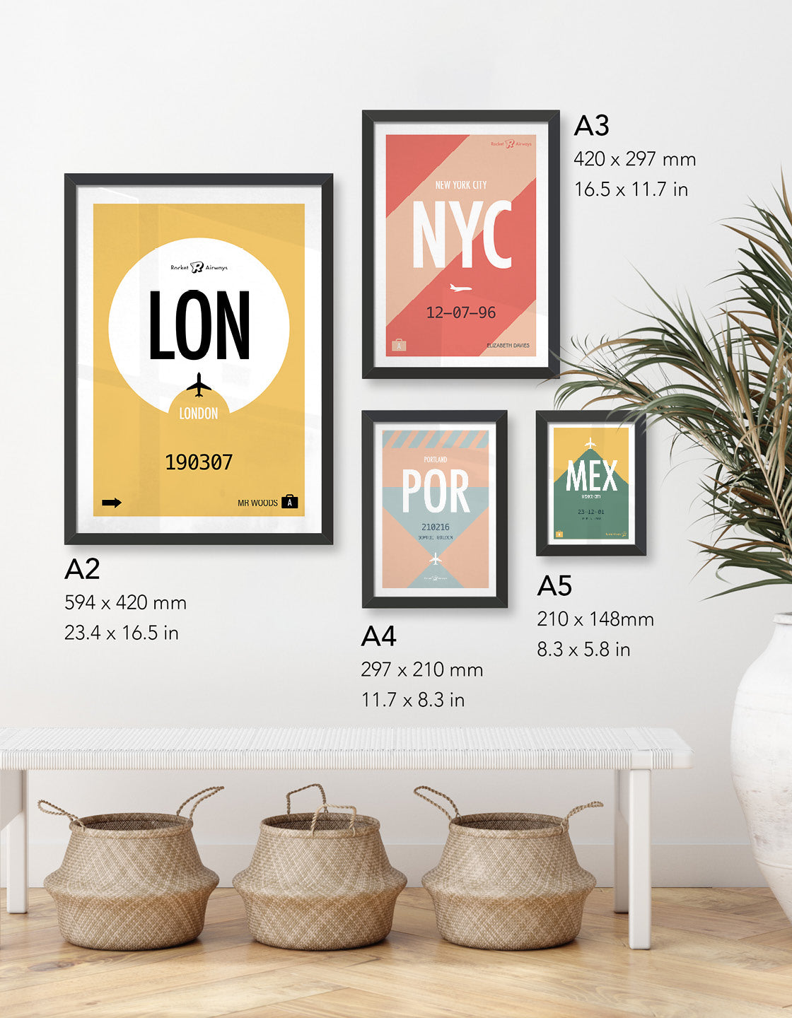 Personalized retro travel art print featuring customizable destination, name, and date in vintage style.