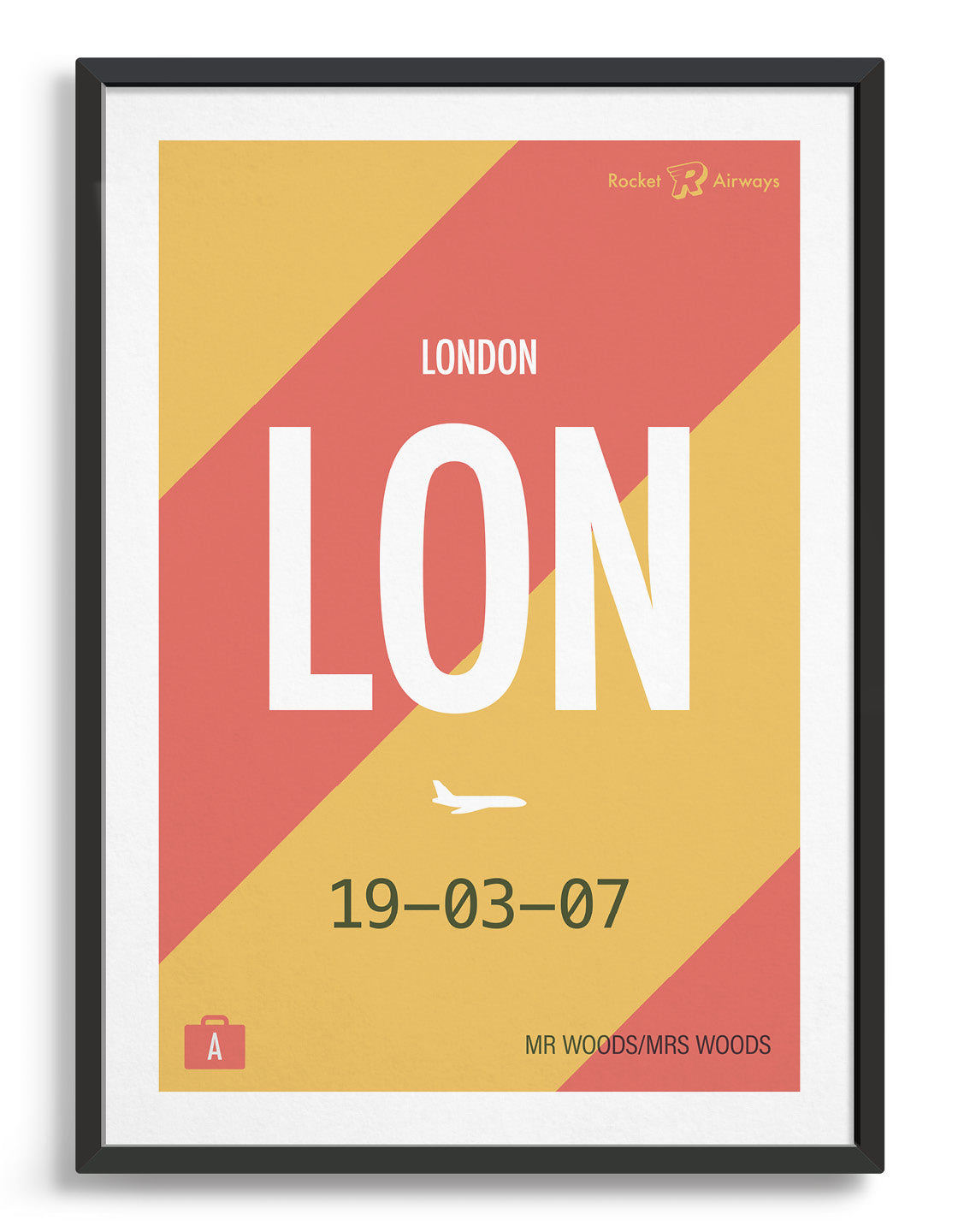 A customizable Retro travel destination print featuring a vintage design, ready for personalization with destination, name, and date.