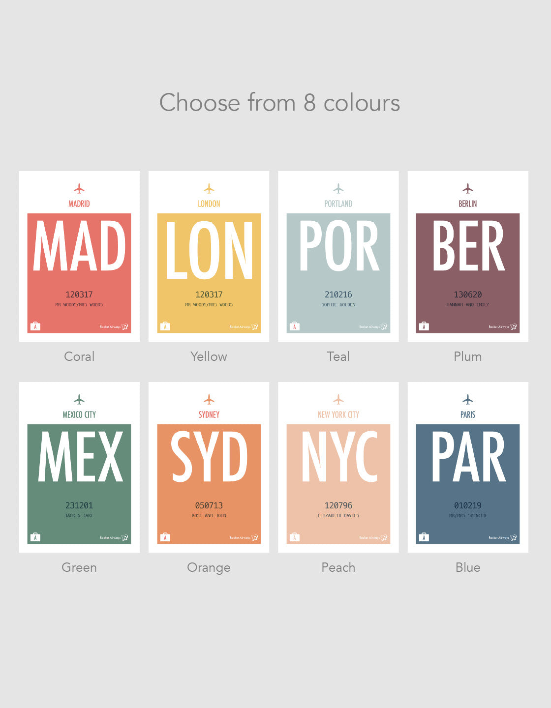 Customizable Retro travel destination print featuring vibrant colors and personalized details.