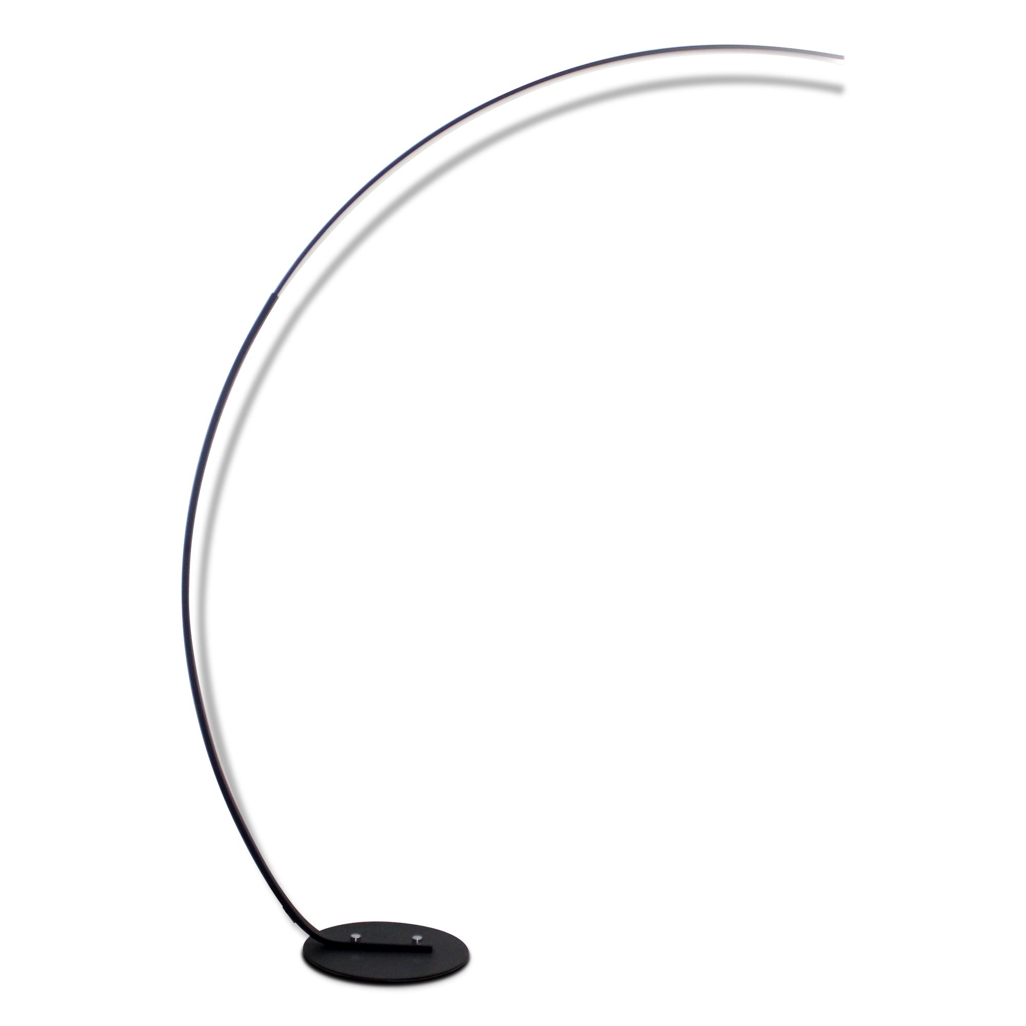 RGB Modern Curve Lamp in black with a sleek design, showcasing vibrant colors and remote control functionality.