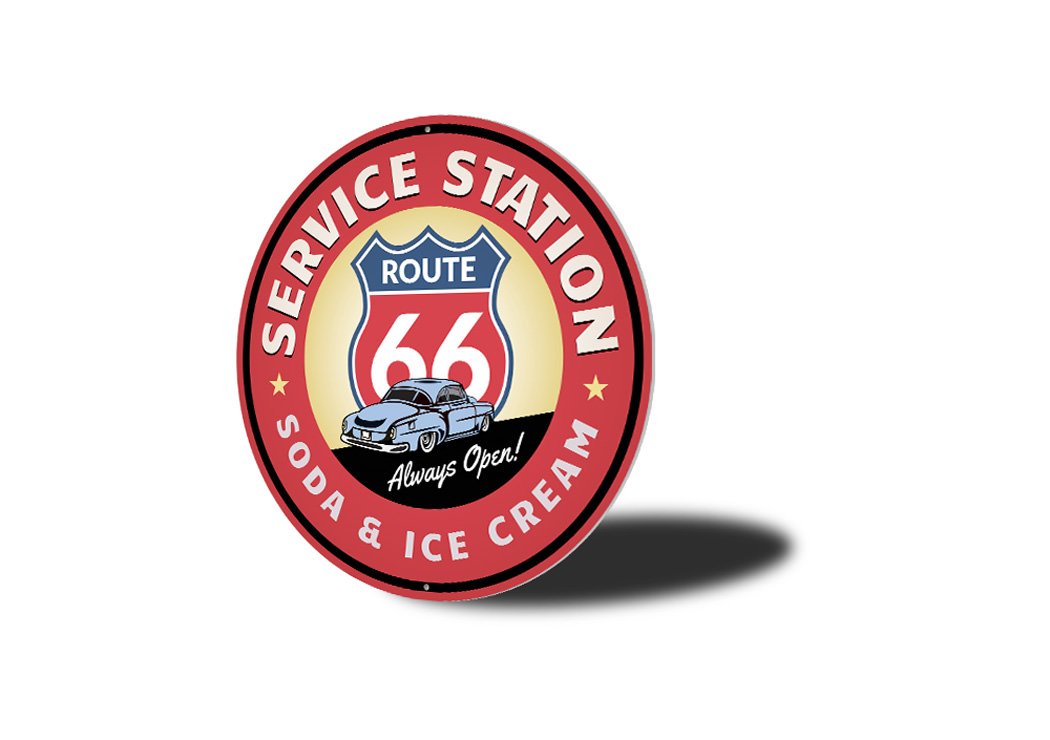 "Route 66 service station logo"