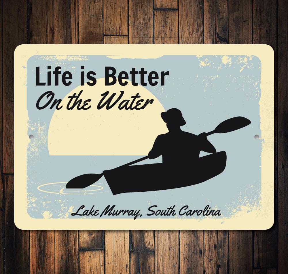 Customizable Rowboat Sign made of durable aluminum, perfect for lakehouse decor.