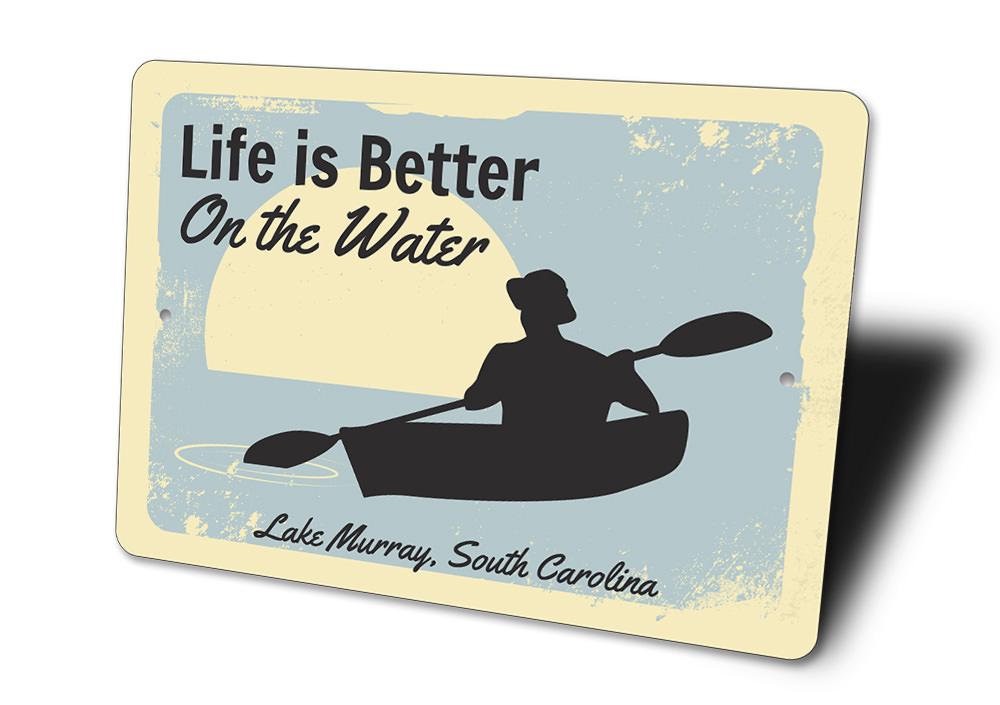 Customizable Rowboat Sign made of durable aluminum, perfect for lakehouse decor.