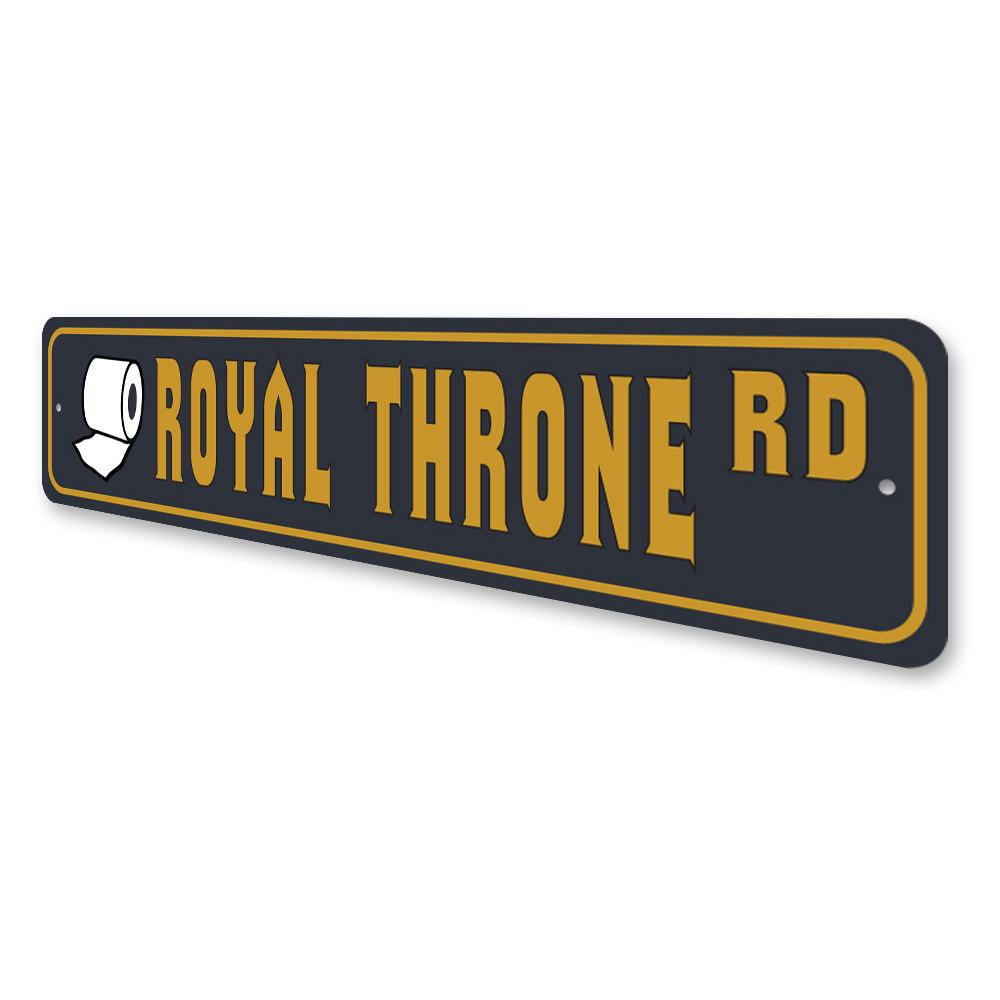 Royal Throne Sign made of quality aluminum, featuring a unique design perfect for home decor.