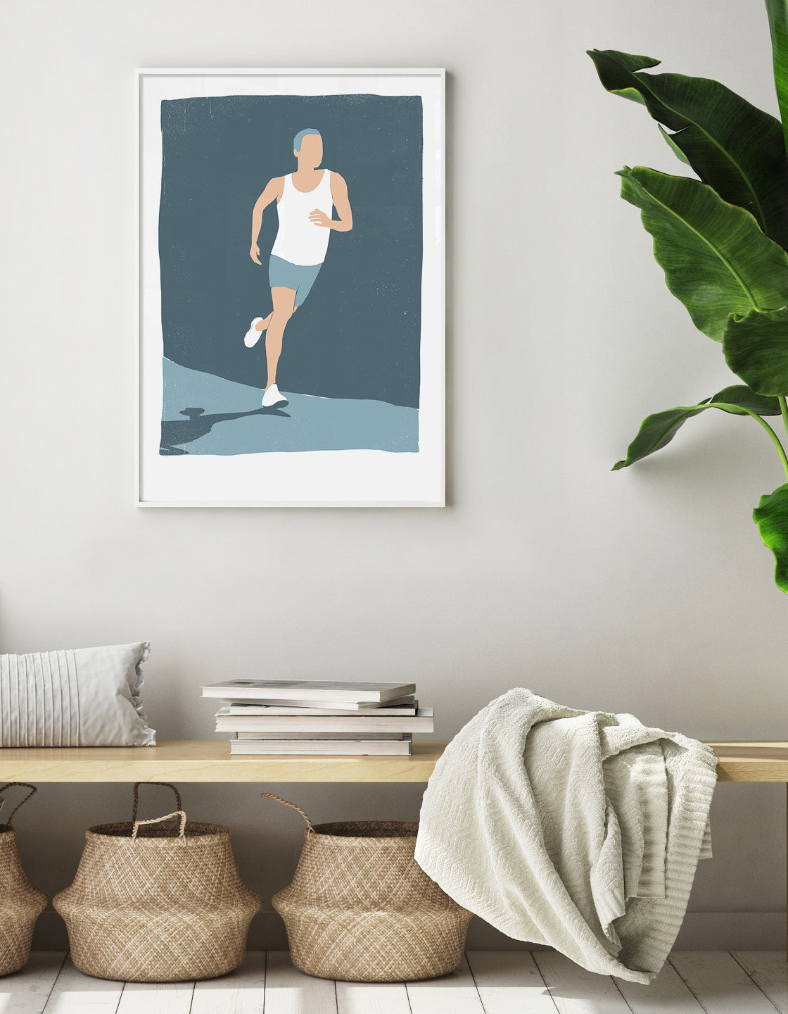 A beautifully designed runner print showcasing vibrant colors and dynamic running imagery, perfect for home decor.