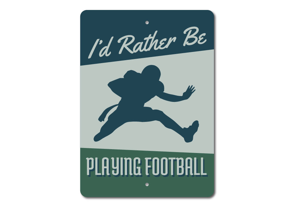 Customizable Running Back sign made of high-quality aluminum, perfect for home decor.