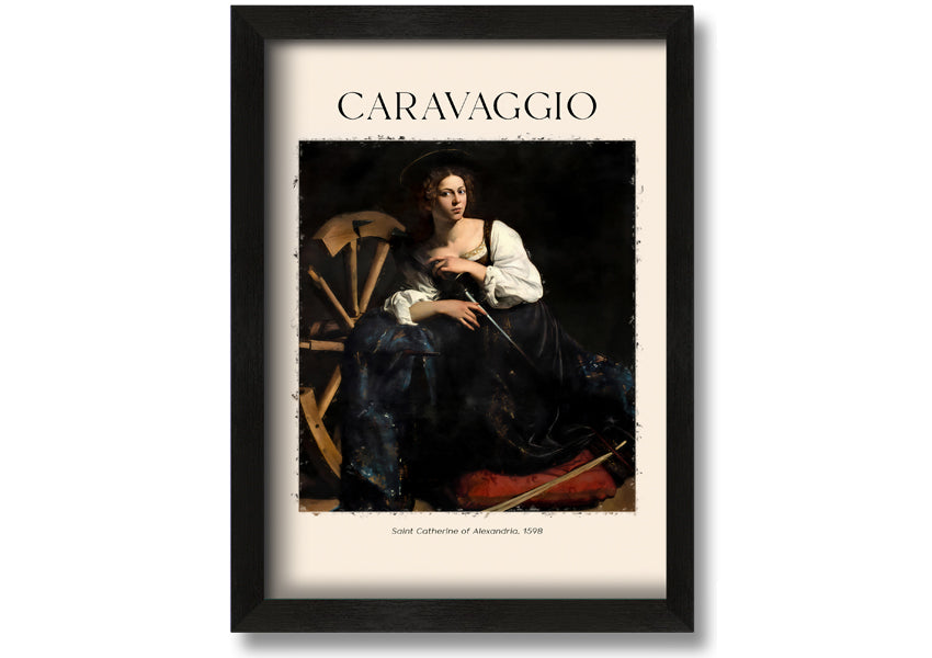 Saint Catherine Of Alexandria, 1598 by Caravaggio, printed on coated polyester canvas, mounted on a 44mm box frame, ready to hang.