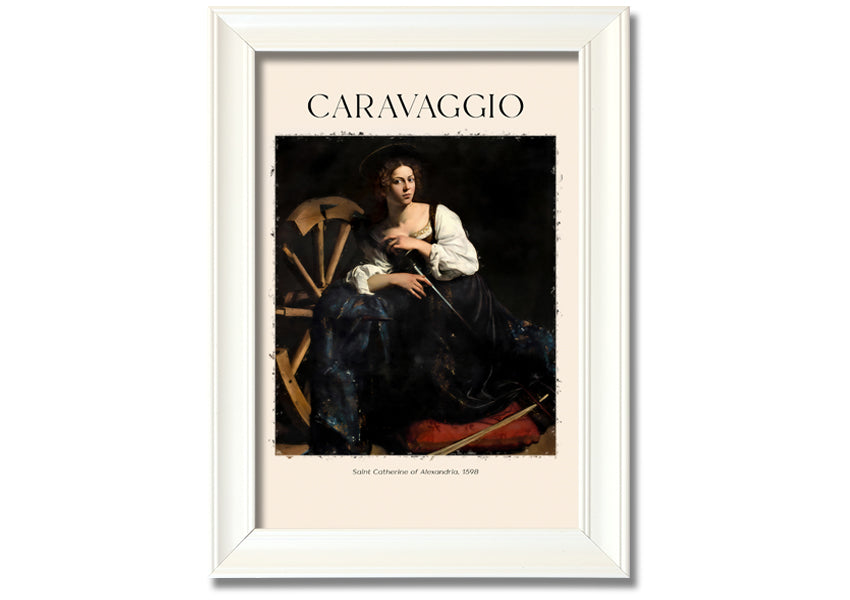 Saint Catherine Of Alexandria, 1598 by Caravaggio, printed on coated polyester canvas, mounted on a 44mm box frame, ready to hang.