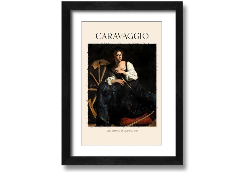 Saint Catherine Of Alexandria, 1598 by Caravaggio, printed on coated polyester canvas, mounted on a 44mm box frame, ready to hang.