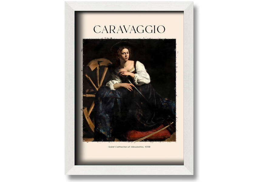 Saint Catherine Of Alexandria, 1598 by Caravaggio, printed on coated polyester canvas, mounted on a 44mm box frame, ready to hang.