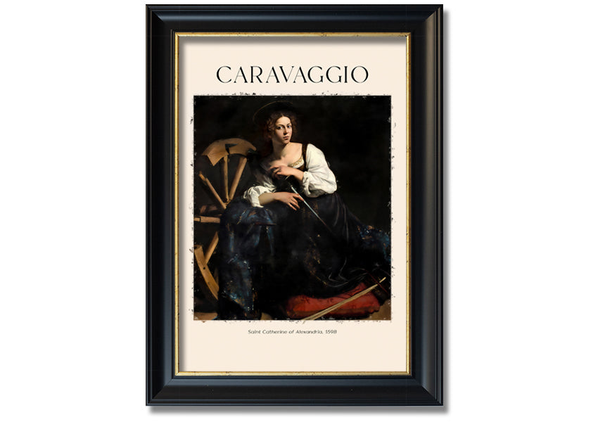 Saint Catherine Of Alexandria, 1598 by Caravaggio, printed on coated polyester canvas, mounted on a 44mm box frame, ready to hang.