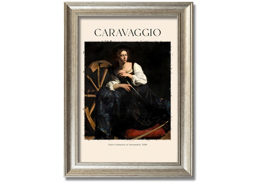 Saint Catherine Of Alexandria, 1598 by Caravaggio, printed on coated polyester canvas, mounted on a 44mm box frame, ready to hang.