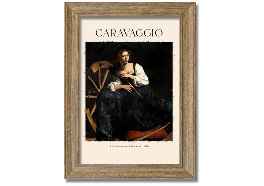 Saint Catherine Of Alexandria, 1598 by Caravaggio, printed on coated polyester canvas, mounted on a 44mm box frame, ready to hang.