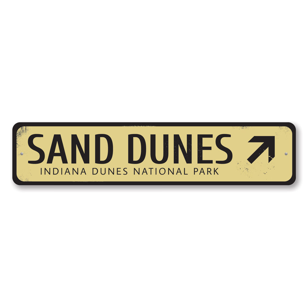 Customizable Sand Dunes Sign made of high-quality aluminum, featuring a scenic design perfect for home decor.