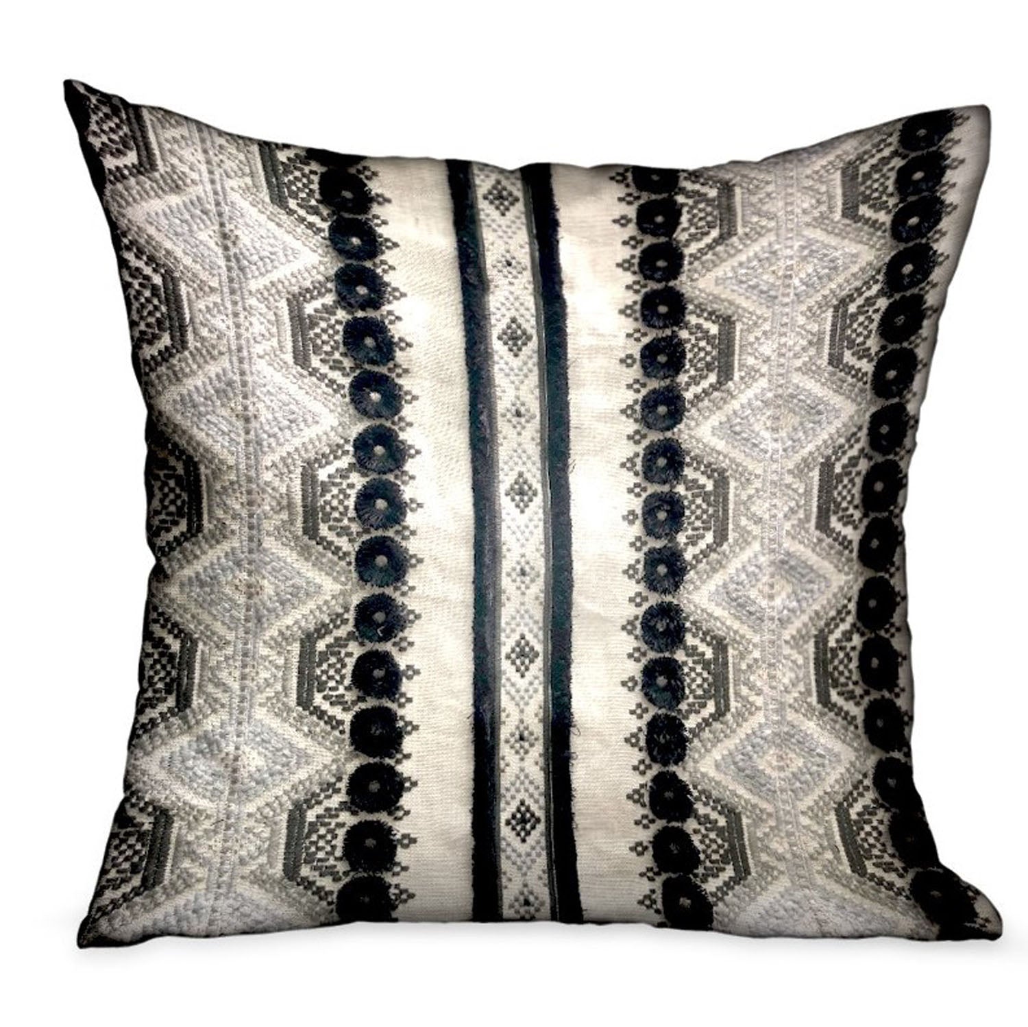 Scandinavian Stripe Black and White Geometric Luxury Throw Pillow showcasing a modern design with handcrafted fabric and invisible zipper.