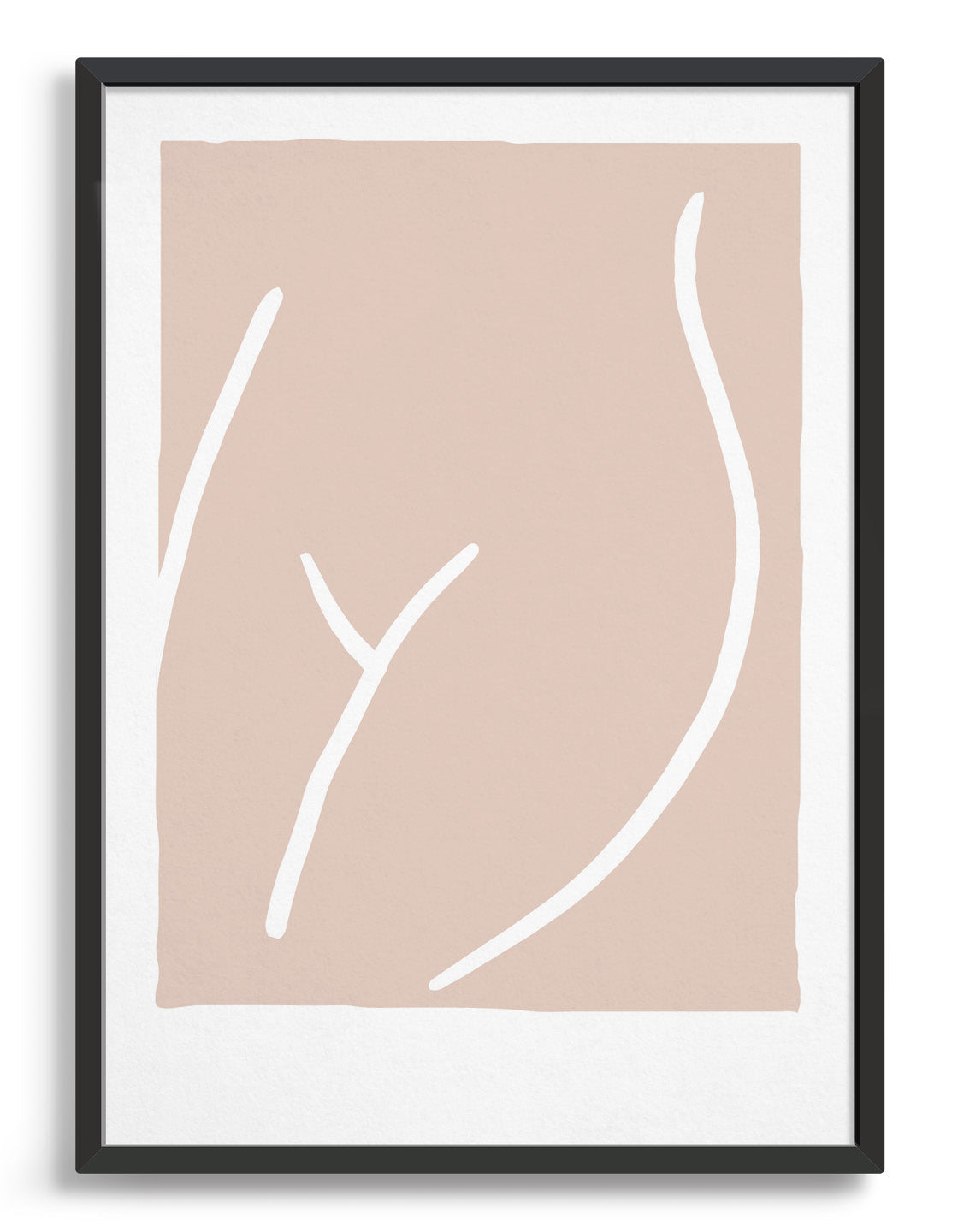 A minimalist Scandi nude print featuring soft, neutral tones, perfect for modern home decor.