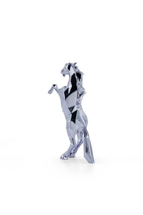 Sculpture Horse Spirit Pearl Grey Edition by Richard Orlinski, showcasing a sleek design and elegant pearl grey finish, symbolizing wild beauty.