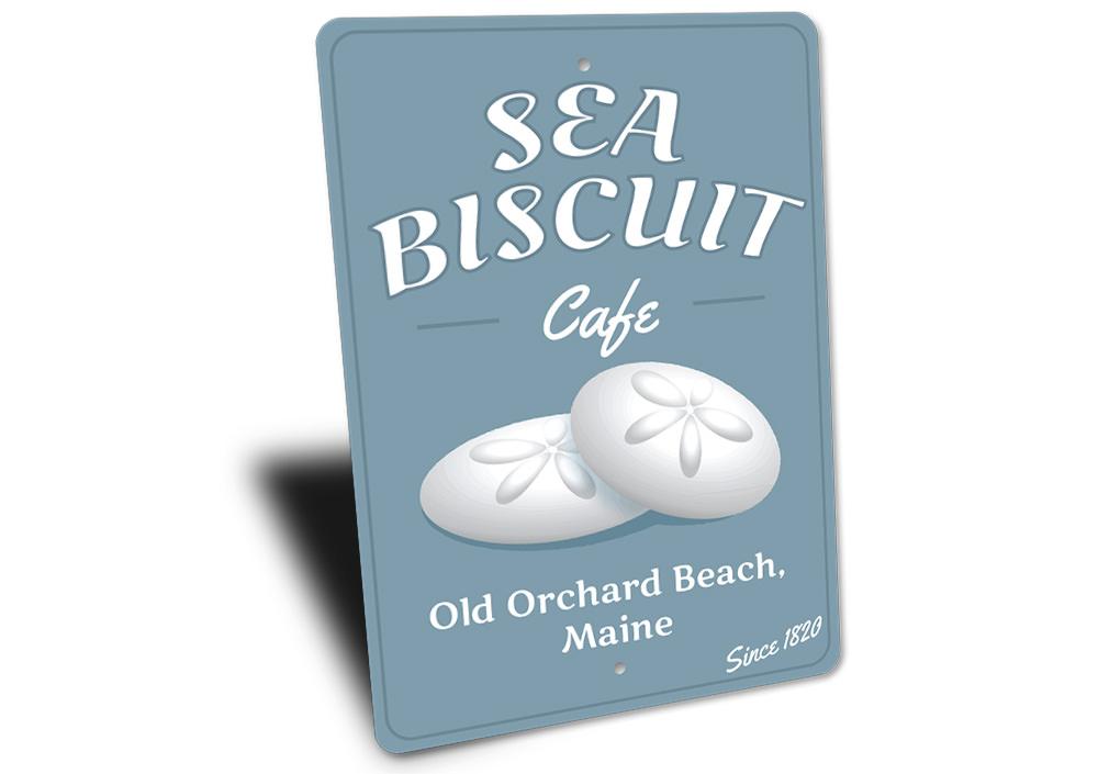 Customizable Sea Biscuit Sign made of high-quality aluminum, featuring a decorative design suitable for home decor.