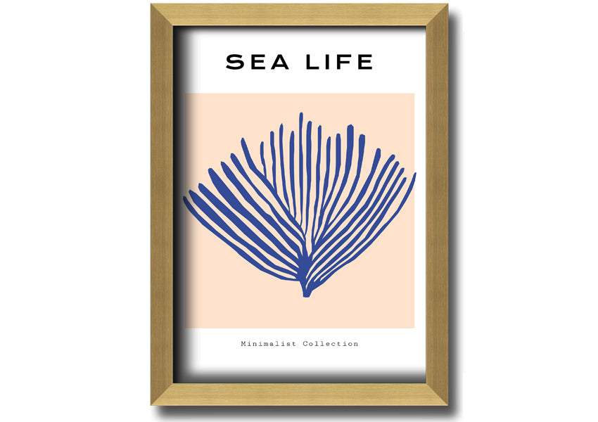 Framed print of vibrant blue coral, handmade in the UK, ready to hang.