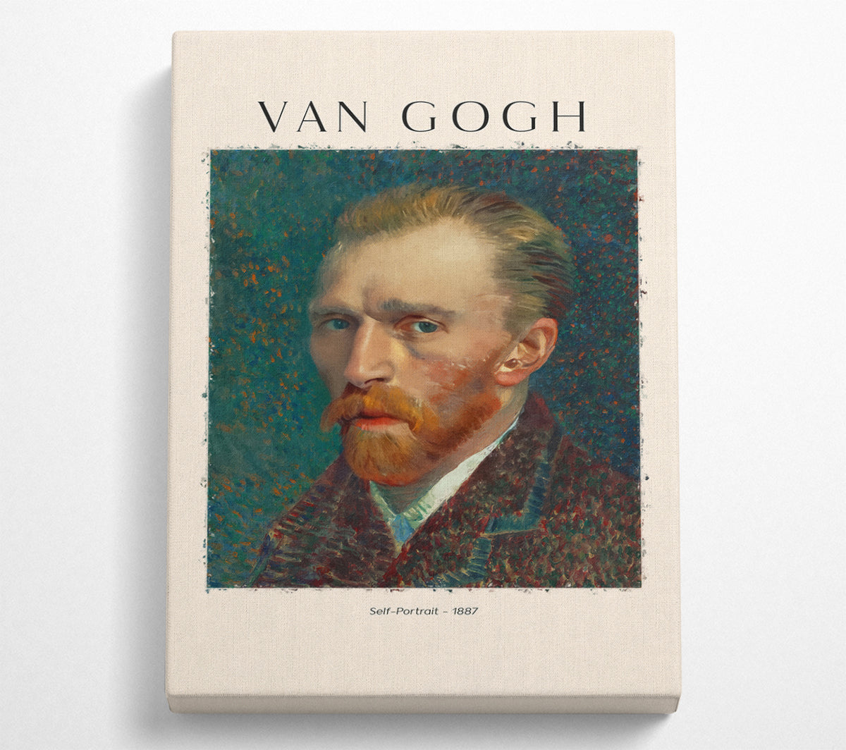 A vibrant reproduction of Van Gogh's Self-Portrait - 1887, printed on coated polyester canvas and mounted on a sturdy box frame.