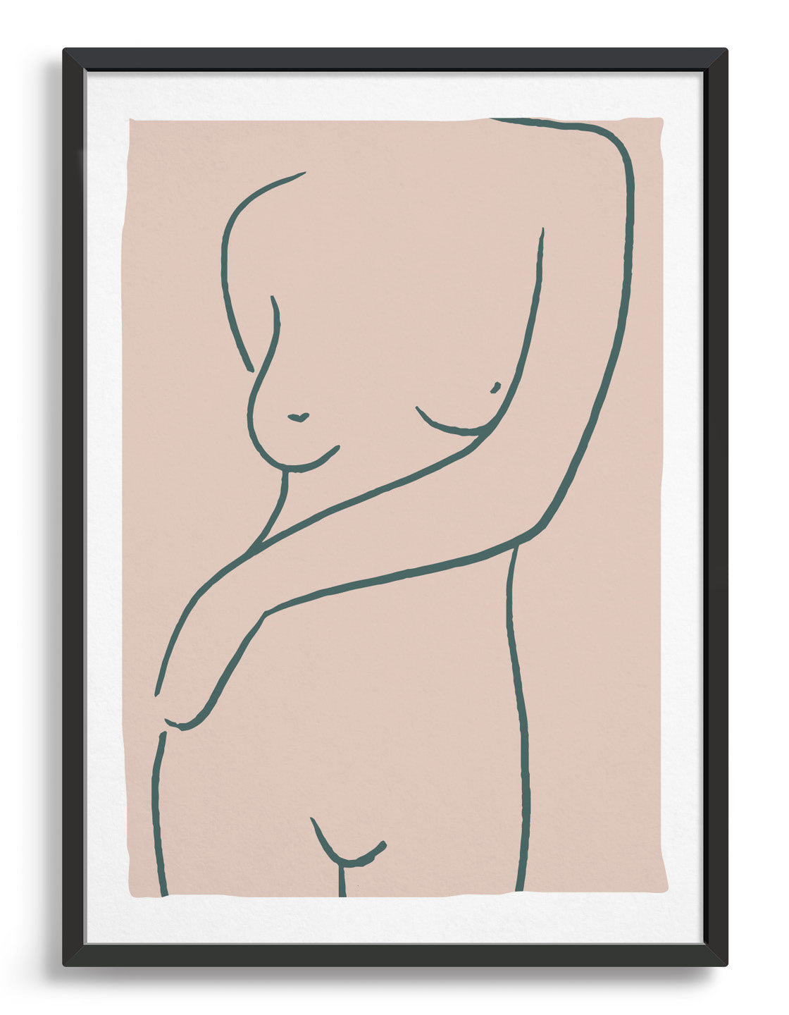 A beautiful sensual female nude print on heavyweight fine art paper, showcasing elegant curves and minimalistic design.