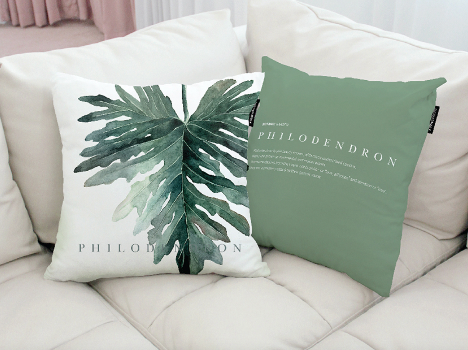 Serendipity cushion featuring a double-sided design in soft microfibre fabric, perfect for home decor.