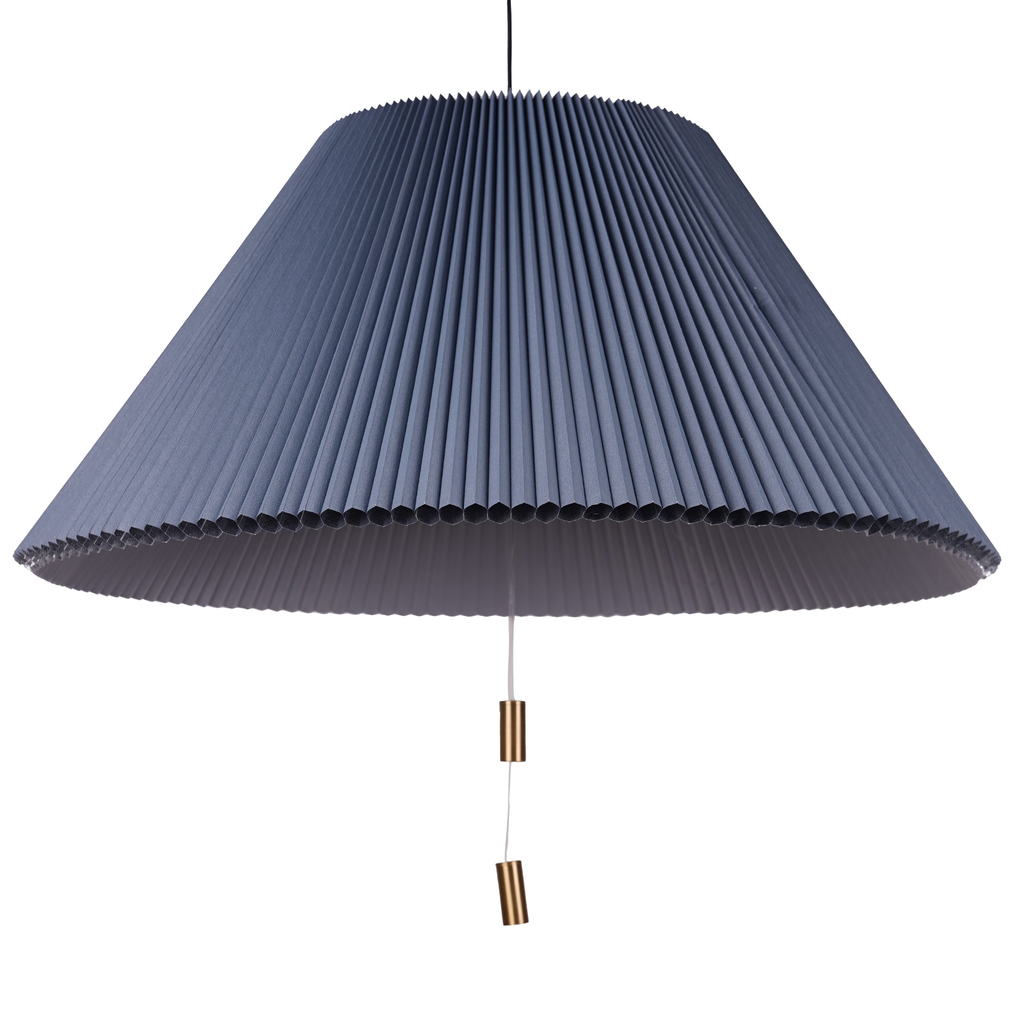 Shape Changing Pendant Lamp in blue, showcasing its adjustable origami-style design and elegant lighting.