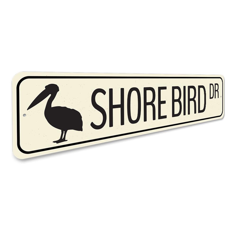 Shore Bird Drive Sign made of high-quality aluminum, featuring a decorative design suitable for indoor and outdoor use.