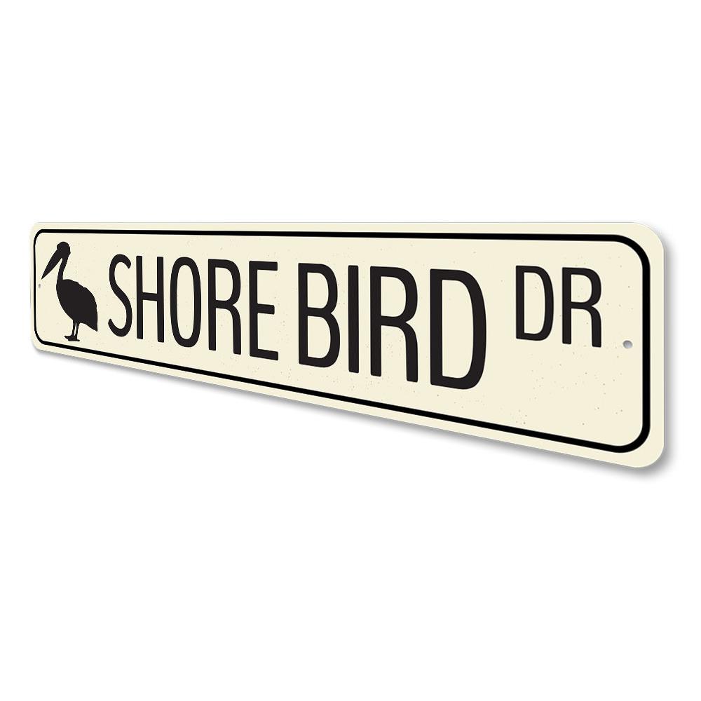 Shore Bird Drive Sign made of high-quality aluminum, featuring a decorative design suitable for indoor and outdoor use.