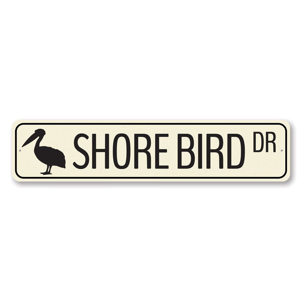 Shore Bird Drive Sign made of high-quality aluminum, featuring a decorative design suitable for indoor and outdoor use.