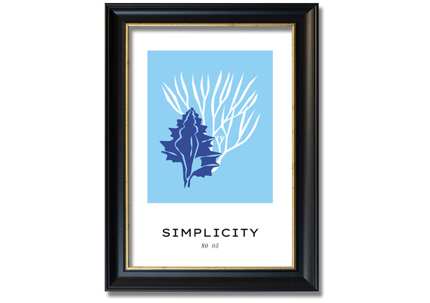 A beautifully framed print of Simple Corals, showcasing vibrant coral designs in a stylish frame, ready to hang.