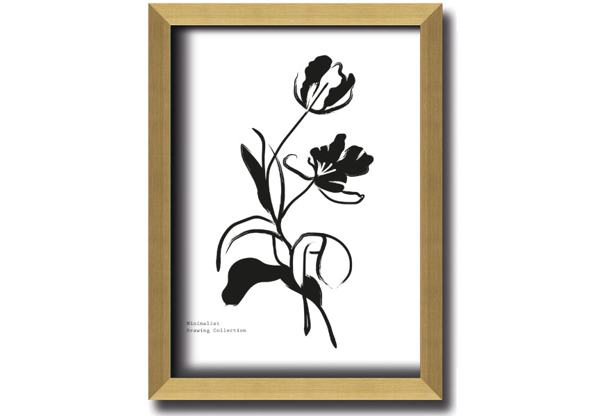 A beautifully framed print of simple flowers, showcasing vibrant colors and elegant design, ready to hang on a wall.