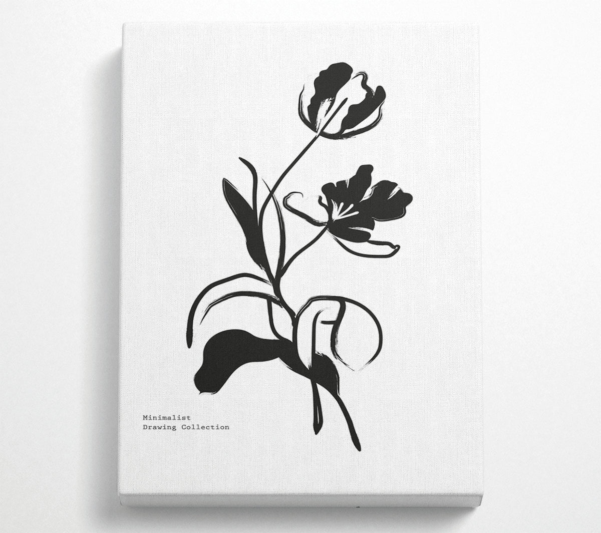 Minimalist black flower illustration.