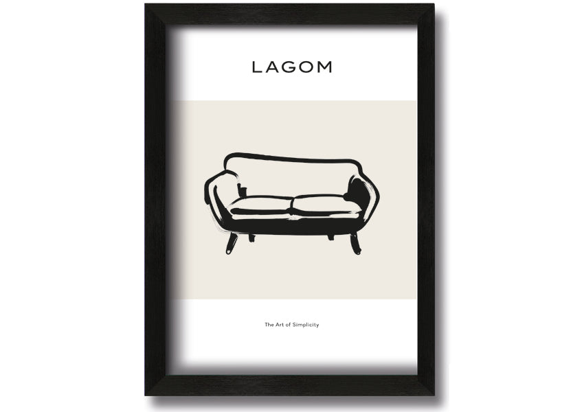 A beautifully framed Simple Furniture print, showcasing elegant design and multiple frame color options, ready to hang.