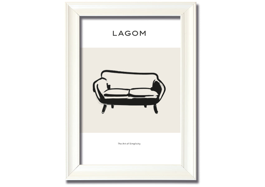 A beautifully framed Simple Furniture print, showcasing elegant design and multiple frame color options, ready to hang.