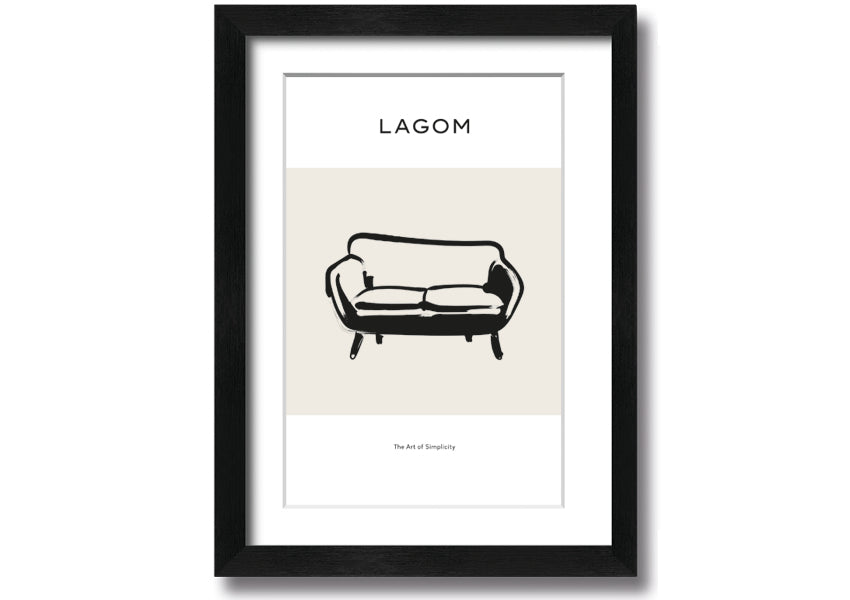 A beautifully framed Simple Furniture print, showcasing elegant design and multiple frame color options, ready to hang.