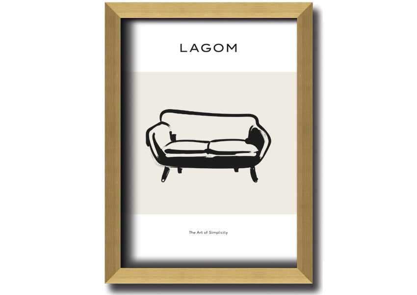 A beautifully framed Simple Furniture print, showcasing elegant design and multiple frame color options, ready to hang.