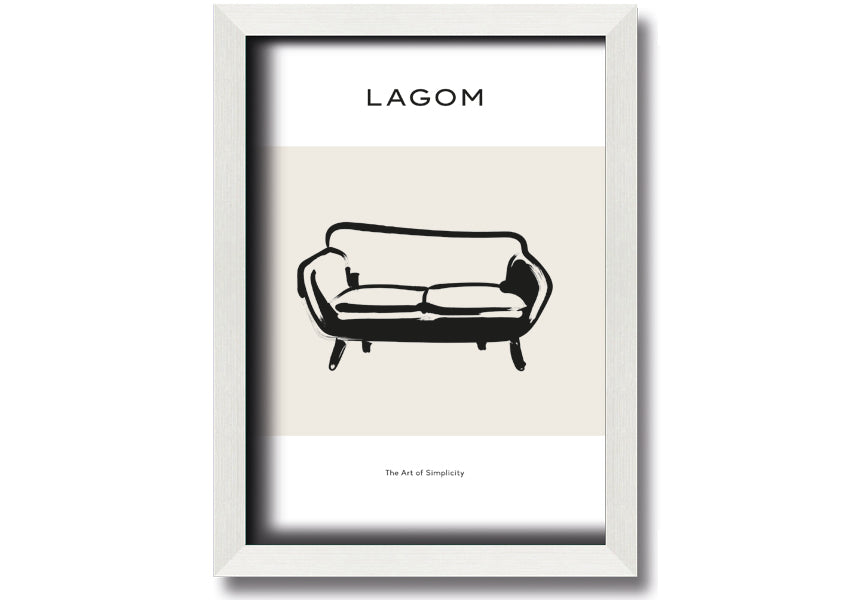 A beautifully framed Simple Furniture print, showcasing elegant design and multiple frame color options, ready to hang.