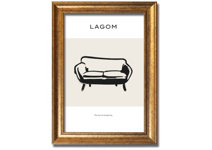 A beautifully framed Simple Furniture print, showcasing elegant design and multiple frame color options, ready to hang.