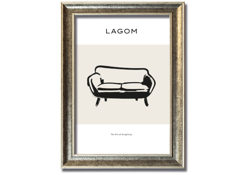 A beautifully framed Simple Furniture print, showcasing elegant design and multiple frame color options, ready to hang.