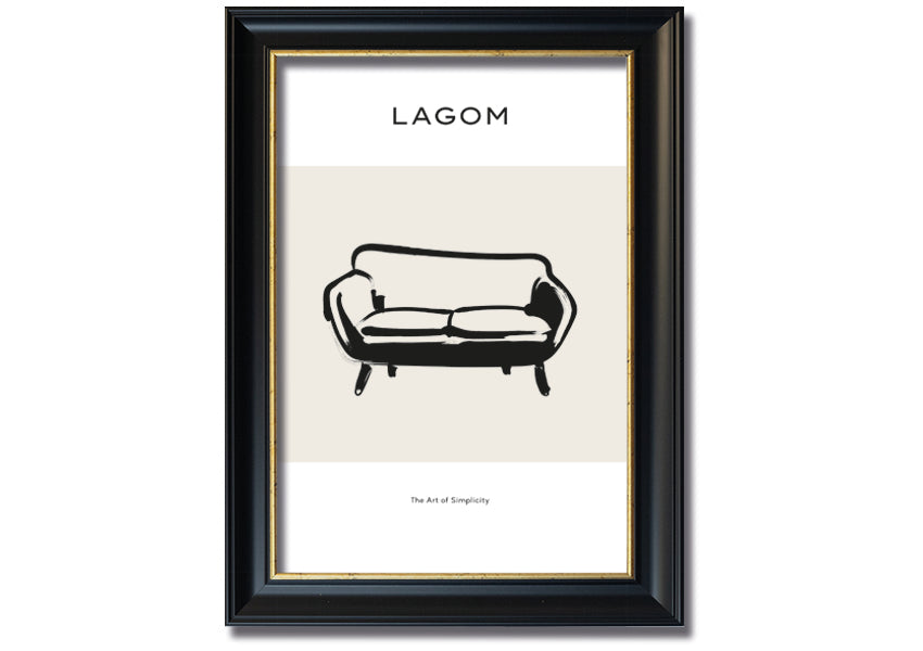 A beautifully framed Simple Furniture print, showcasing elegant design and multiple frame color options, ready to hang.