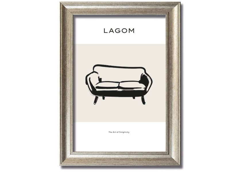 A beautifully framed Simple Furniture print, showcasing elegant design and multiple frame color options, ready to hang.