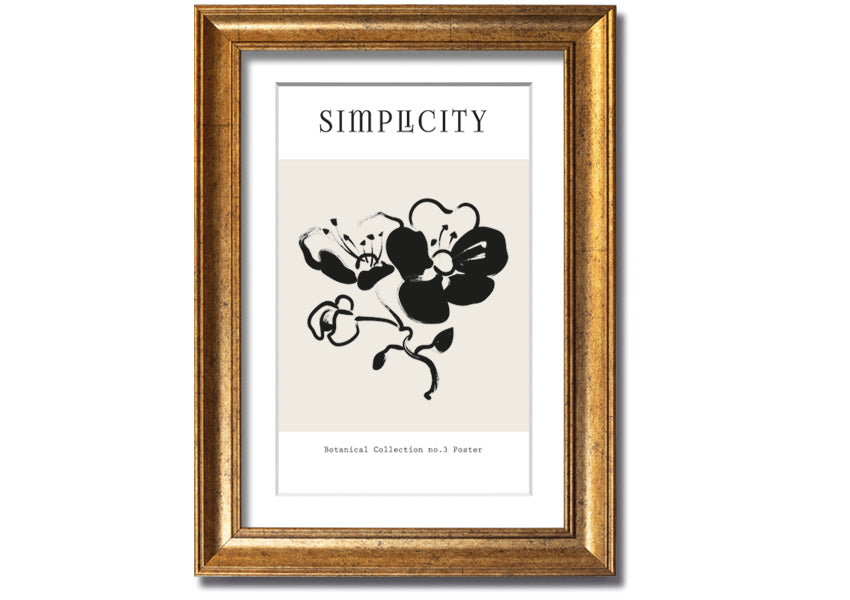 A beautifully framed print of simple plants, showcasing elegant botanical artwork in a stylish frame.