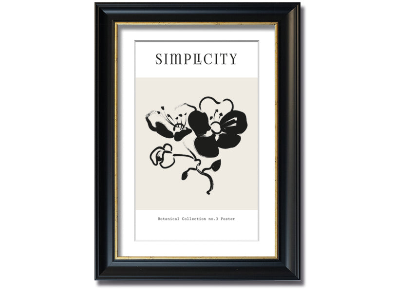 A beautifully framed print of simple plants, showcasing elegant botanical artwork in a stylish frame.