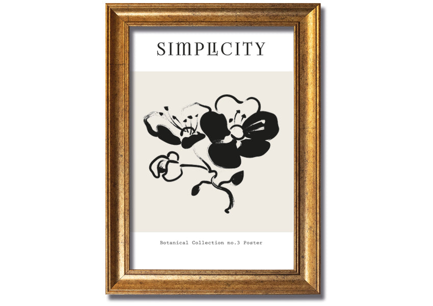 A beautifully framed print of simple plants, showcasing elegant botanical artwork in a stylish frame.