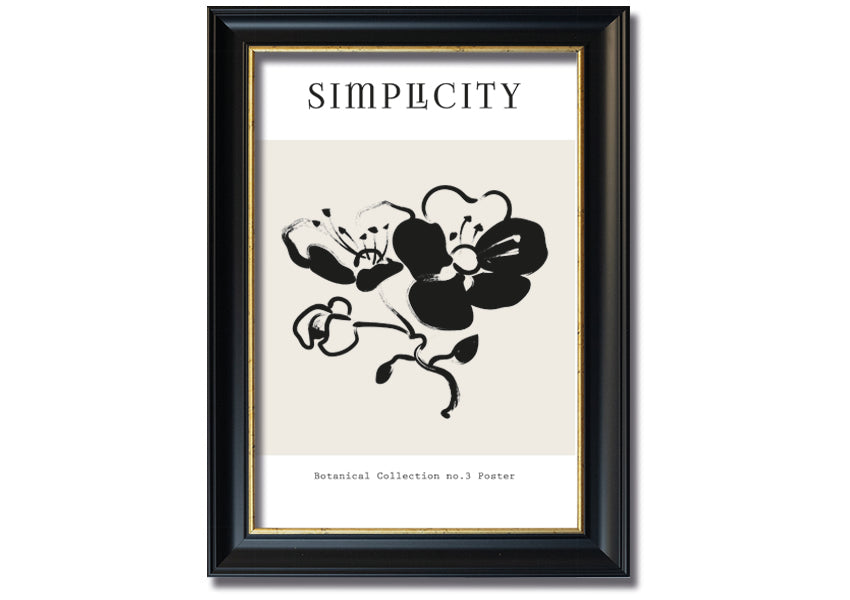 A beautifully framed print of simple plants, showcasing elegant botanical artwork in a stylish frame.