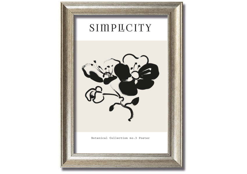 A beautifully framed print of simple plants, showcasing elegant botanical artwork in a stylish frame.